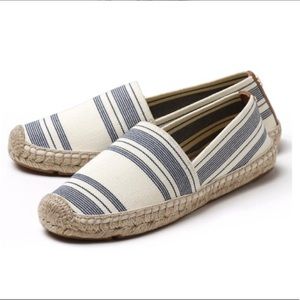 Tory Burch Blue and White Espadrilles